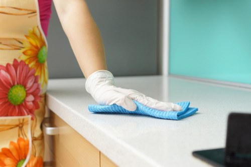 Cleaning staff completing a workplace risk assessment
