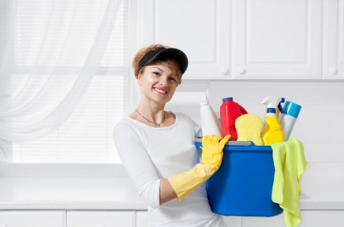 Scheduled office cleaning visit in a Maidavale business premises