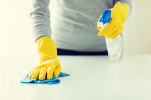 Commercial cleaning of shared workplace kitchen and break area in Maidavale