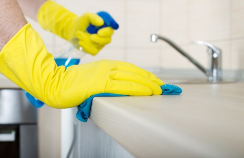 Cleaning tiled and stone floors in a Maidavale home