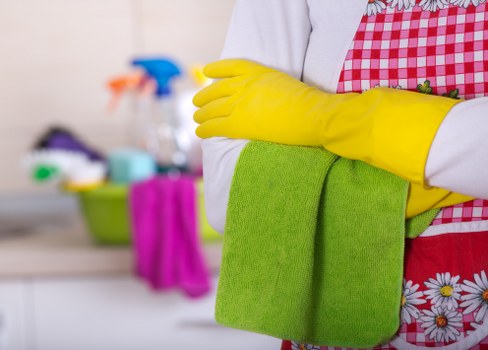 Close-up of kitchen and bathroom surfaces being cleaned during one-off cleaning in Maidavale